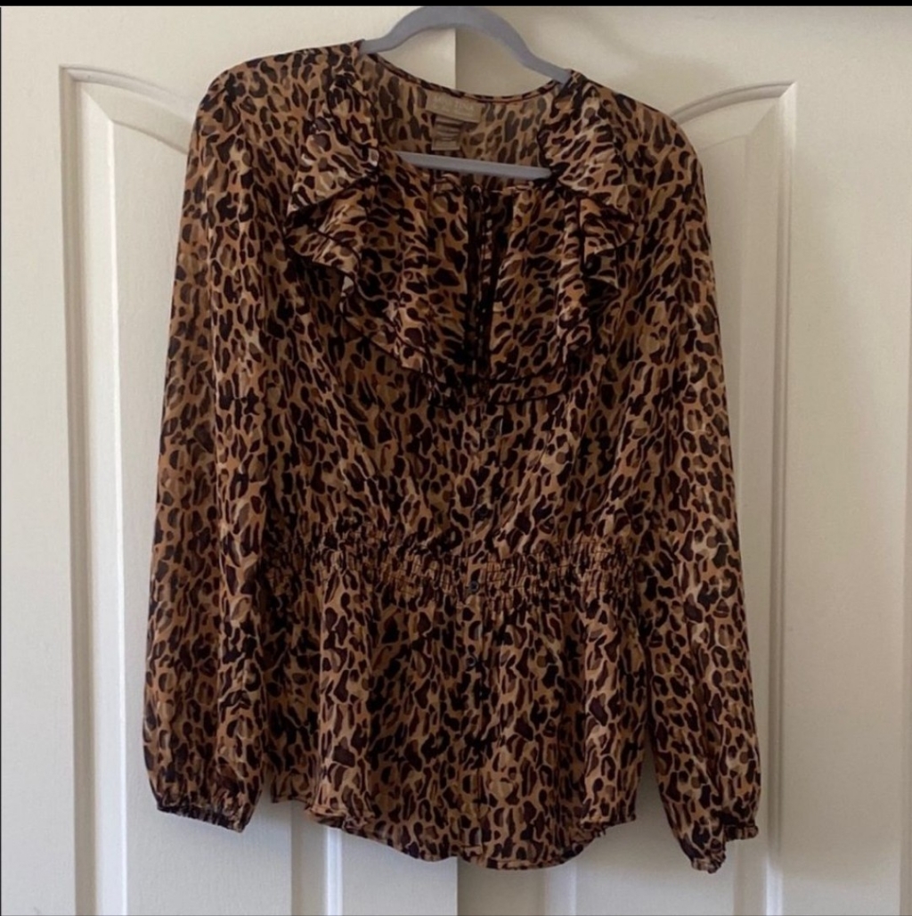 Miss Tina Brown Leopard Print Blouse Miss Tina Brown Leopard Print Blouse